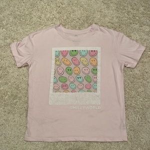 Girls Smiley World Tee - size L (10/12)